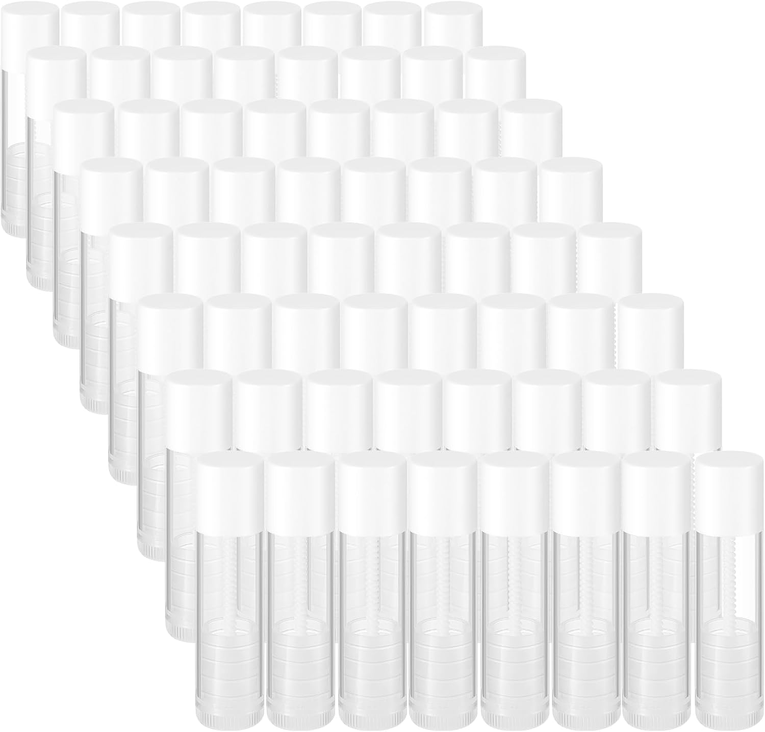 Maitys 64 Pcs Lip Balm Tubes 5 ml Empty Lip Gloss Balm Containers Refillable Rotatable Plastic Lipstick Tubes DIY Lip Gloss Holder for DIY Cosmetic (Clear)-Velvo Beauty