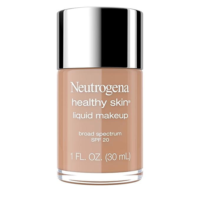 Neutrogena Healthy Skin Liquid Makeup Foundation with Broad Spectrum SPF 20 Sunscreen, Medium Coverage Foundation with Nourishing Pro-Vitamin B5, Chestnut 135, 1 fl. oz-Velvo Beauty