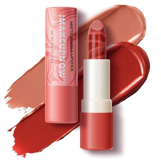 2PCS Marbled Matte Lip Stick Makeup - Velvety Finish | Naked-lip Feel, Full Coverage, D003+D004-Velvo Beauty