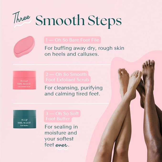 Bare August Glass Foot File Callus Remover- Heel Scraper & in Shower Foot Scrubber Dead Skin Remover - Pedicure Foot Buffer for Soft Feet-Velvo Beauty