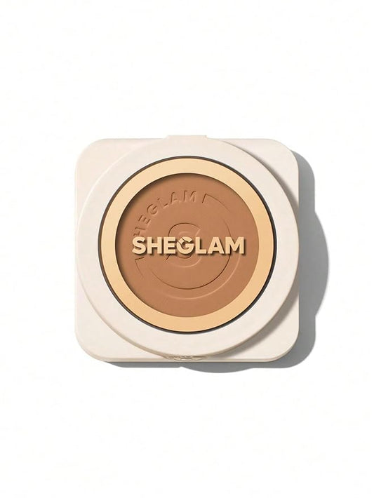 SHEGLAM SKin-Focus Full Coverage Powder Foundation Oil-Control Lightweight Face Pressed Powder Makeup-Warm Vanilla-Velvo Beauty