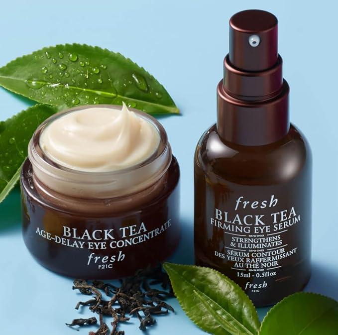 Black Tea Age-Delay Eye Concentrate Cream and Firming Eye Serum .5oz / 15mL-Velvo Beauty