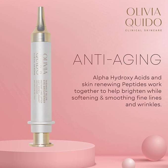 OLIVIA QUIDO Clinical Skin Care Wrinkle Blur (0.46 oz) | Eye Cream For Dark Circles and Puffiness | Anti-Aging Under Eye Cream | Hydrating, Brightening, and Dark Circles Under Eye Treatment for Women-Velvo Beauty