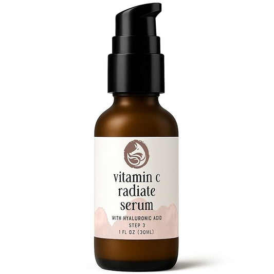 Vitamin C Face Serum - Anti Aging & Brightening Facial Serum - With Hyaluronic Acid Gotu Kola & Jojoba Oil - Natural & Organic - Foxbrim Naturals 1oz-Velvo Beauty