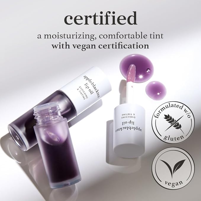 NOONI Korean Lip Oil - Appleblacktea | Long-Lasting, Moisturizing, Plumping, Revitalizing for Dry Lips, Waterproof, No Peel Off, Hydrating, Nourishing Crystal Clear, 0.12 FL Oz-Velvo Beauty