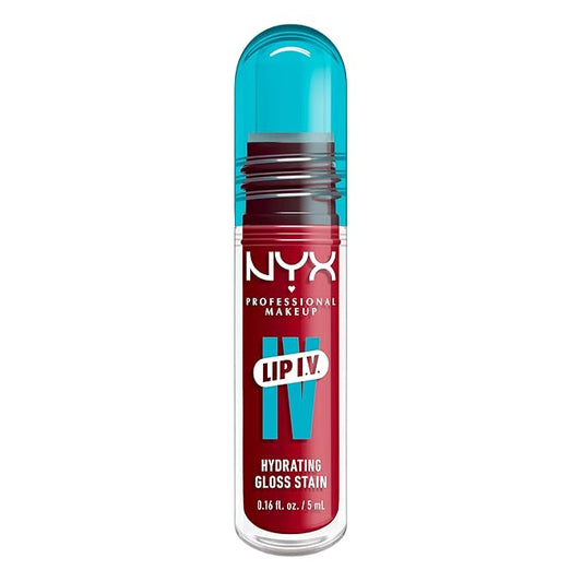NYX PROFESSIONAL MAKEUP Lip IV Hydrating Glossy Lip Stain with 12HR Hydration - Red-y Set Wet (Red)-Velvo Beauty
