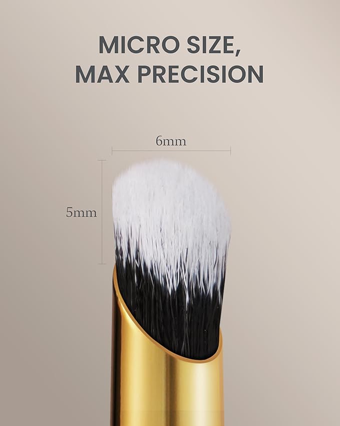 Desert Oak Series MicroBlur Tap Concealer - 6mm Finger-Tip Precision Brush for Tear Troughs & Acne Spots, Vegan Nylon, Bubinga Handle (CM 199)-Velvo Beauty