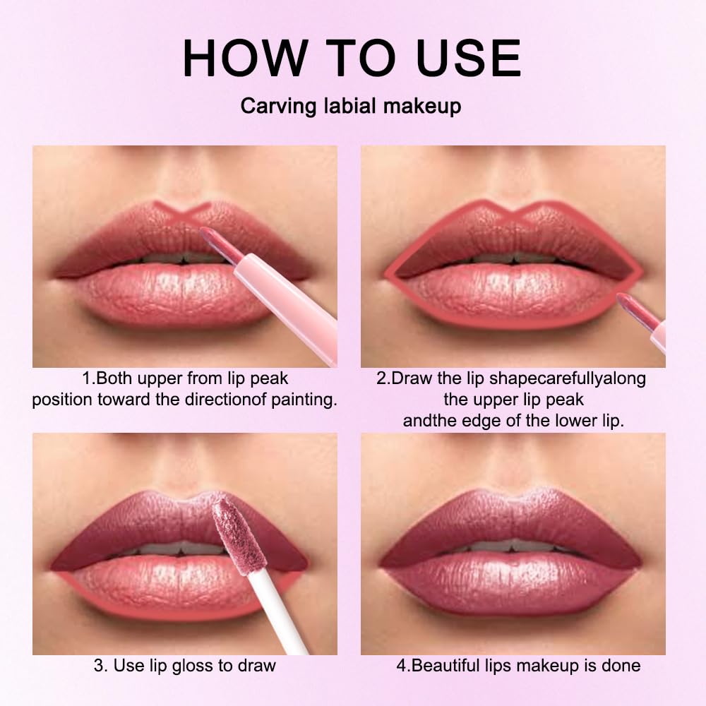Kaely 2-in-1 Mauve Metallic Lipstick and Lip Liner, Shimmer Liquid Metallic Lipsticks for Women, Glitter Lip Gloss Stain Long Lasting Waterproof Smudge Proof 24 Hour, Vegan Makeup, 16-Velvo Beauty