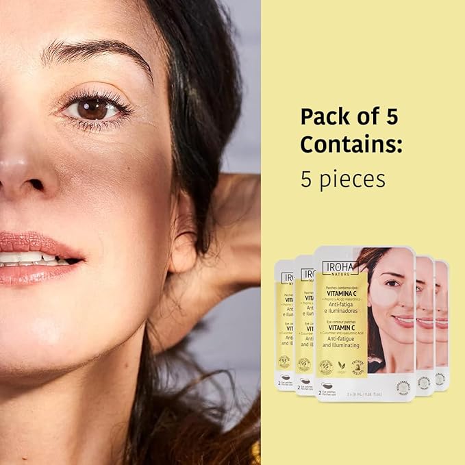 Eye Masks for Anti-Fatigue & Illuminating, Pack of 5 Pairs - Reduces Dark Circles, Puffiness - Hydrating with Vitamin C, Cucumber, Hyaluronic Acid - Vegan, Cruelty-Free Skincare Treatment-Velvo Beauty