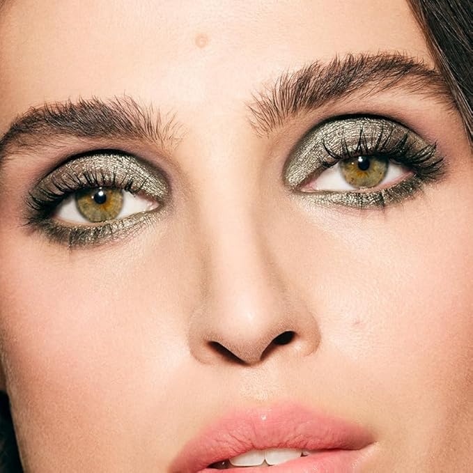 MAKE Beauty Multi-Chromatic Eye Shadow. Metal Reflecting Luminous Foil Finish Creamy, Buildable, Dimensional Long-wear, Crease-proof Powder Eyeshadow, Multichrome Shade - Gravitational, Olive Green-Velvo Beauty