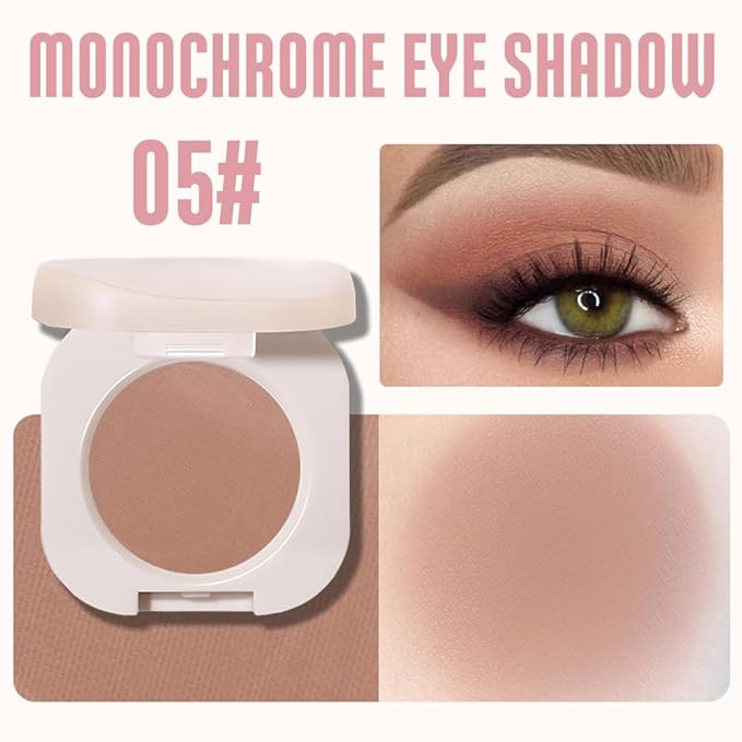 Pressed Single Matte Eyeshadow Palette, Brown eyeshadow For Old Women, Pigmented Waterproof Sombras Para Ojos, Single Pressed Powder Vegan, Talc, Paraben & Cruelty Free(05)-Velvo Beauty