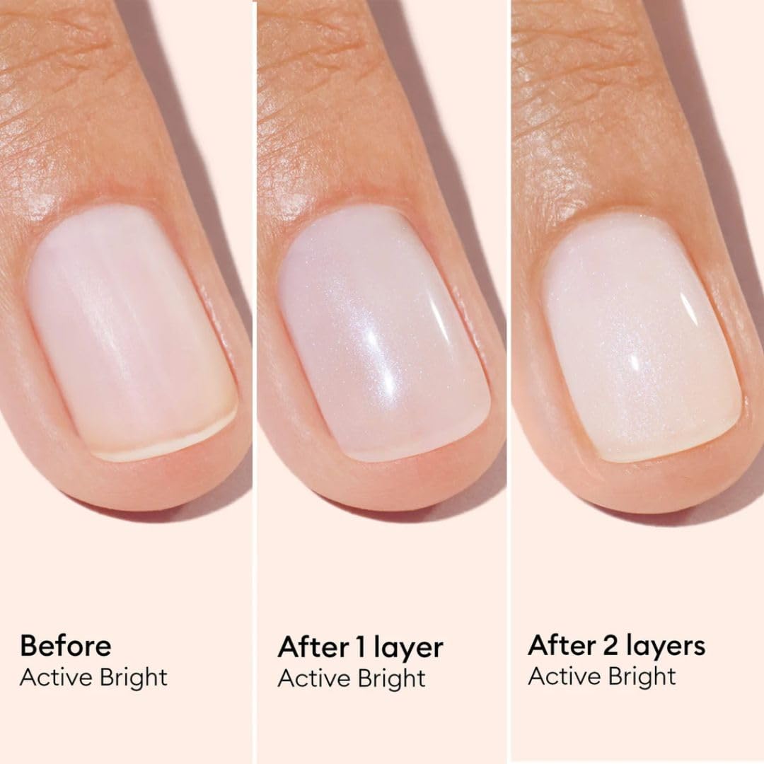 Manucurist Active Bright All in One Nail Perfector: Brightening Treatment Polish & Care - No Lamp - Vegan & Made in France - White Nail Polish - Nail Whitener & Brightener - Nail Strengthener-Velvo Beauty