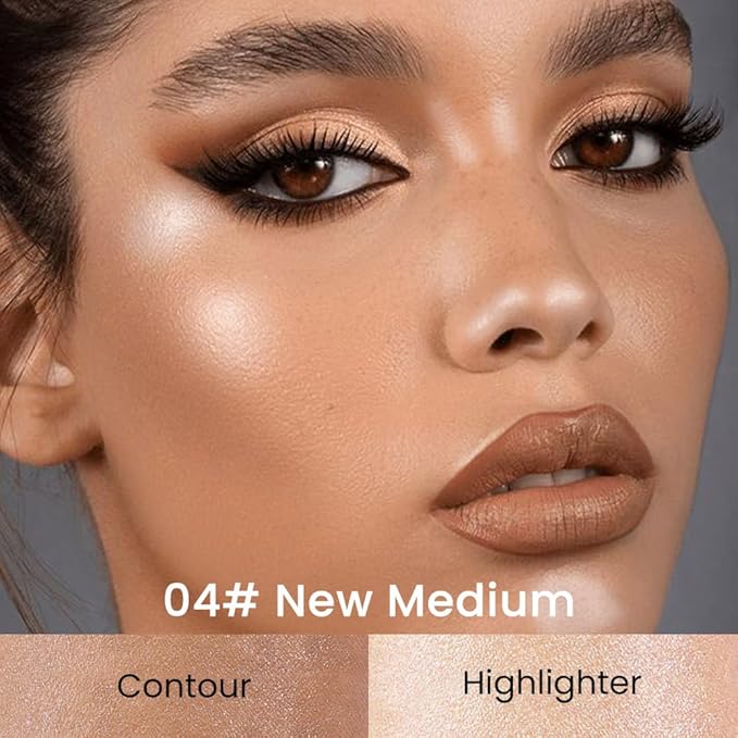 evpct 2in1 Face Shaping & Contouring Stick Cream Contour Concealer Bronzer Stick Makeup Kit for Beginner Face Highlighter Makeup Stick contorno maquillaje de maquillaje profesional,NEW Medium-Velvo Beauty