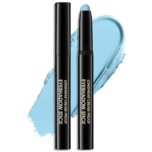 Eyeshadow Stick Matte Eye Shadow Pencil Cream to Powder Eye Brightener Crayon Long-Lasting Single Eyeshadow Buildable & Blendable High Pigmented Eye Liner Makeup for Women, 10 CORNFLOWER-Velvo Beauty