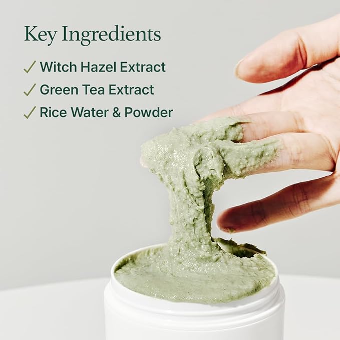Korean Rice Mochi Face Cleanser & Daily Scrub - Moisturizing, Brightening & Deep-Cleansing - All Skin Types, Vegan, Organic - with Rice Powder, Rice Water & Green Tea (1.76oz)-Velvo Beauty