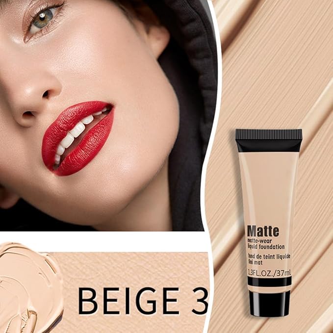 1 Pack Liquid Foundation Cream for Face Makeup,Durable Full Coverage Matte Concealer Make Up,Oil Control & Waterproof Base Primer -1 Fl.Oz (BEIGE 7#)-Velvo Beauty