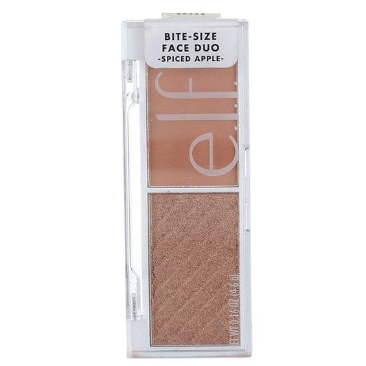 e.l.f. Cosmetics Bite-Size Face Duo, Highlighter, Bronzer & Blush Palette, Highly Pigmented, Spiced Apple, 0.049 Oz (1.4g), 0.049 ounces-Velvo Beauty