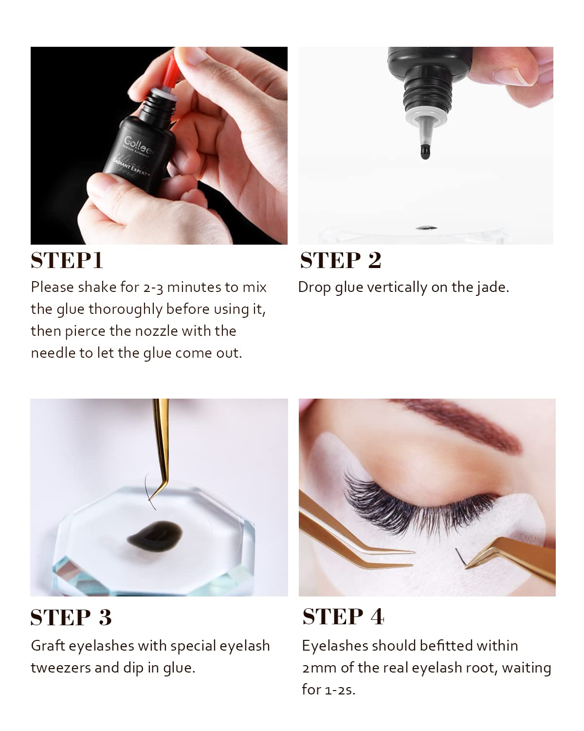 Eyelash Extension Glue - 0.5 Sec Fast Drying, 8 Week Retention (0.17fl.oz / 5ml) Waterproof Black Adhesive for Semi-Permanent Lash Extensions - Professional Use Only-Velvo Beauty