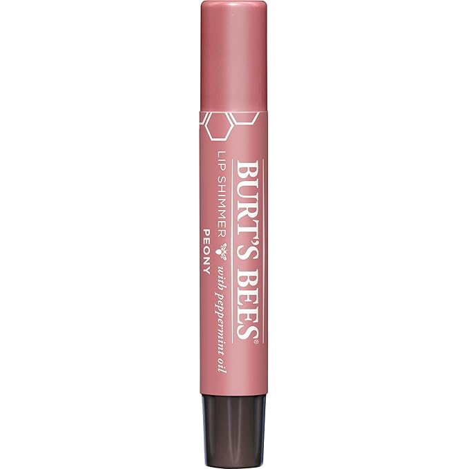 Burt's Bees Shimmer Lip Tint Set, Tinted Lip Balm Stick, Moisturizing for All Day Hydration with Natural Origin Glowy Pigmented Finish & Buildable Color, Peony (4-Pack)-Velvo Beauty