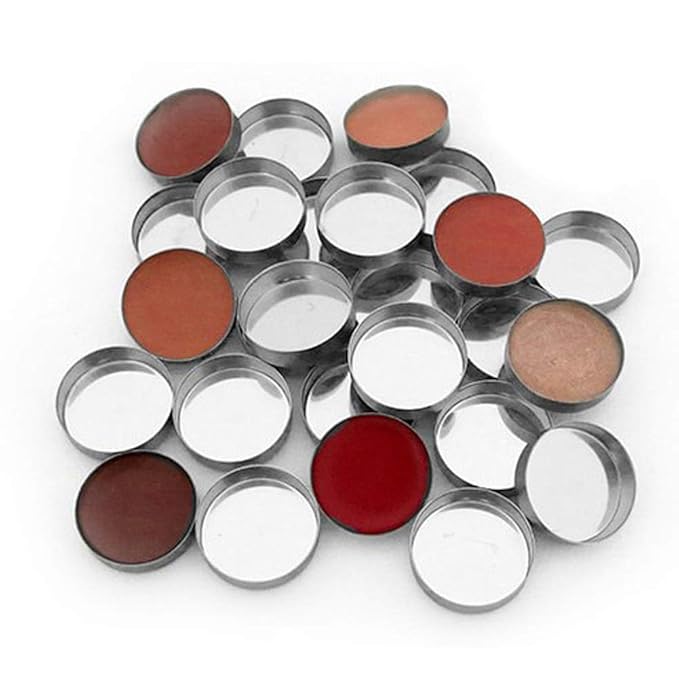 30 Pieces Empty Round Metal Tin Palette Pans Round Metal Pans Cosmetic Eyeshadow Pans for Eyeshadow Palette for Magnetic Makeup Palette, 26mm Diameter 5mm Height-Velvo Beauty