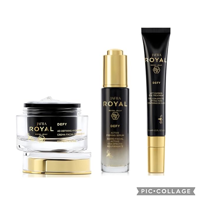 Jafra Royal Jelly Defy Trio-4D Defin Hydrator/Active Firming Serum/Eye Treatment-Velvo Beauty