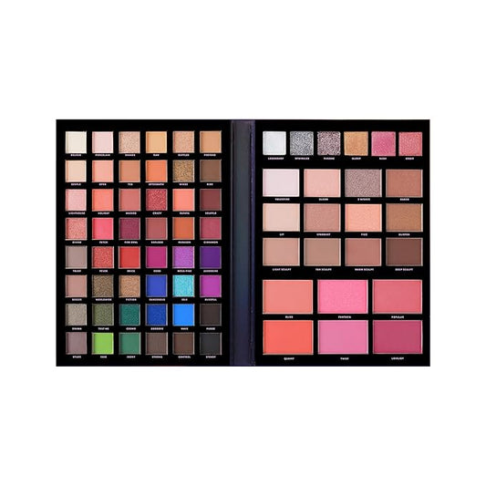 Profusion Cosmetics Euphoric Glam Glamourland 72 Piece Portfolio, Dazzle and Shine's Glamourland with Your Ultimate 72 Piece Holiday Makeup Set, Sparkle All Season With Essential Makeup Tools-Velvo Beauty