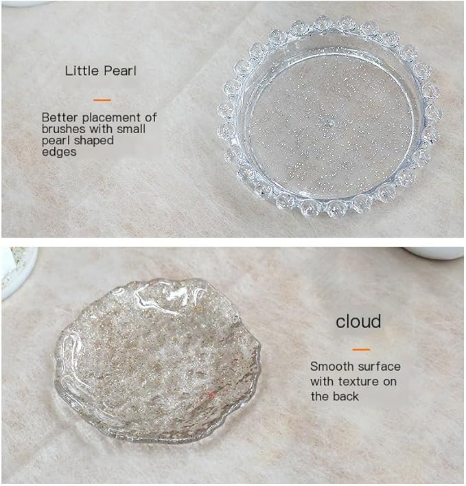 Makeup Mixing Palette Nail Polish Color Mixing Plate, Nail Art Tools Palette, Pigment Transparent Makeup Palette for Lipstick Eyeshadow Color Test Make up Tools Makeup Palettes (Pearl-yellow)-Velvo Beauty