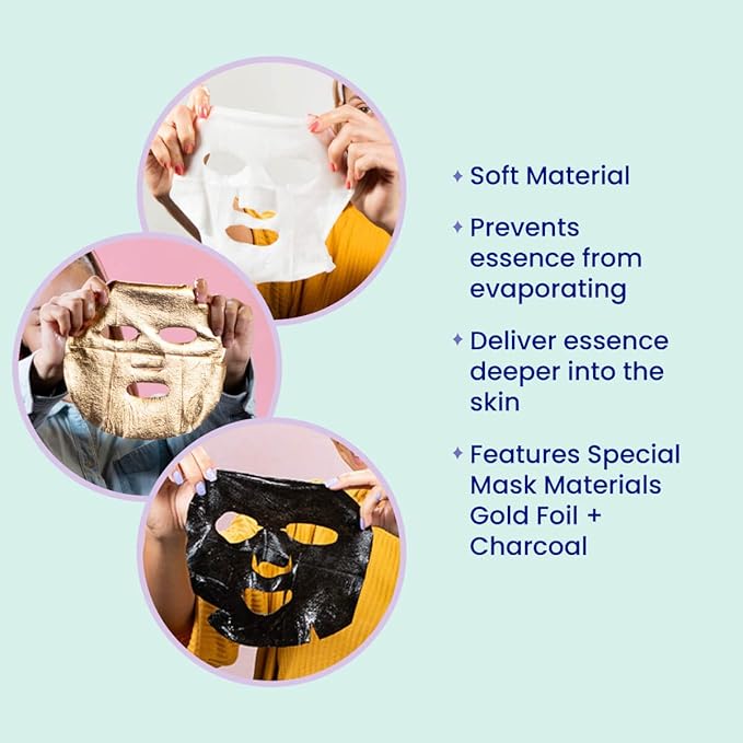 FACETORY K Beauty Face Mask Skin Care - BEST OF 7 COLLECTION Sheet Mask Set | Natural Premium Korean Face Mask For All Skin Types - No Sulfates No Parabens (7 pc)-Velvo Beauty