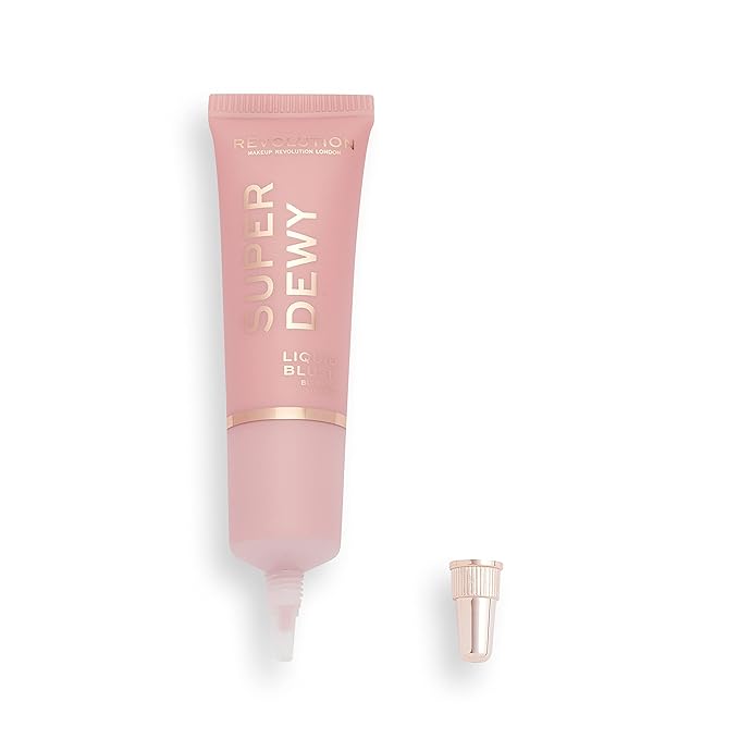 Makeup Revolution Superdewy Liquid Blush, Lightweight Buildable & Blendable Blusher for Cheeks, Ultra Pigmented, Vegan & Cruelty Free, Blushing In Love, 0.5fl.oz-Velvo Beauty