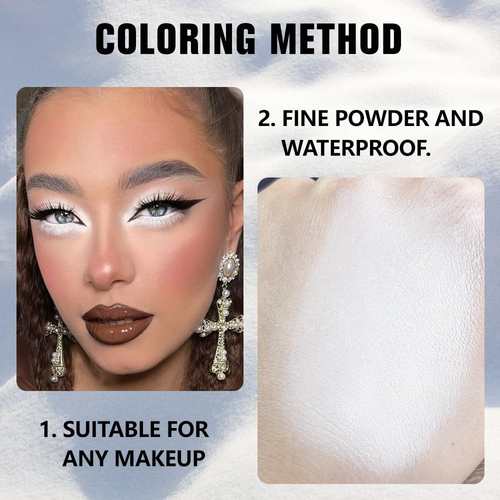 Buildable Matte Eyeshadow Makeup Palette Single - White Shades | Creamy Pressed Powder for Easy Blending | Mini Travel Palette for Women | Everyday Natural Eye Makeup-Velvo Beauty