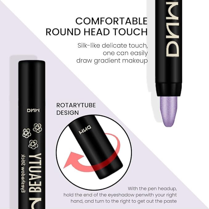 evpct 2Pcs Cream Eyeshadow Sticks Set for Eyes Light Purple & Violet Shimmer Eye Crayon Shadow Brightener Stick Pencil Pen Bulk sombras en crema para ojos 08+09-Velvo Beauty