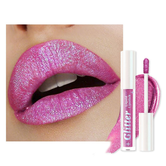 Light Purple Metallic Lipstick for Women,Lightweight Glitter Sparkling Liquid Lipsticks,Shimmer Lip Gloss Stain Long Lasting Waterproof Smudge Proof Non-Drying 24 Hour Full Coverage Lip Makeup,Vegan-Velvo Beauty
