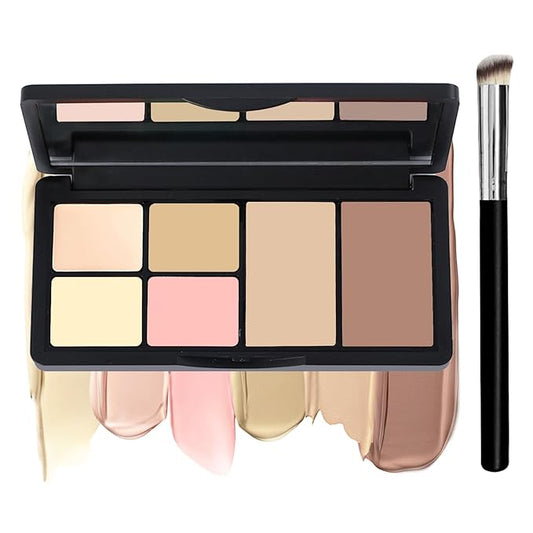 Cream Concealer Contour Makeup Palette Cream Foundation Palette for Dark Circles Professional Concealer Full Coverage Face Highlighter Contour Makeup Palette with Brush - 02 Concealer-Velvo Beauty