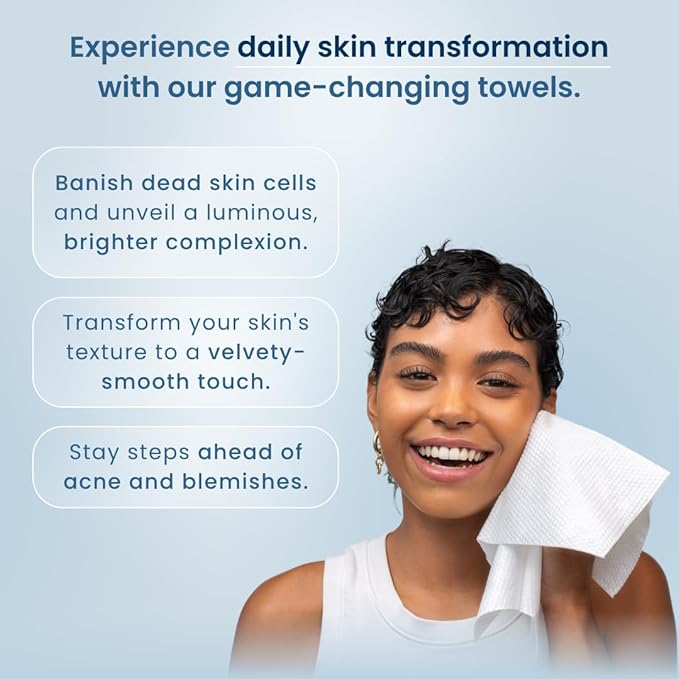 Clean Skin Club Clean Towels XL™ Supreme, 100% USDA Biobased Dermatologist Approved Face Towel, Gentle Exfoliation, Disposable Facial Washcloth, Makeup Remover Dry Wipes, 50 Count-Velvo Beauty