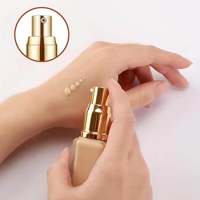 Chris.W 2Pack Foundation Pump for Estee Lauder Double Wear Foundation(Gold)-Velvo Beauty