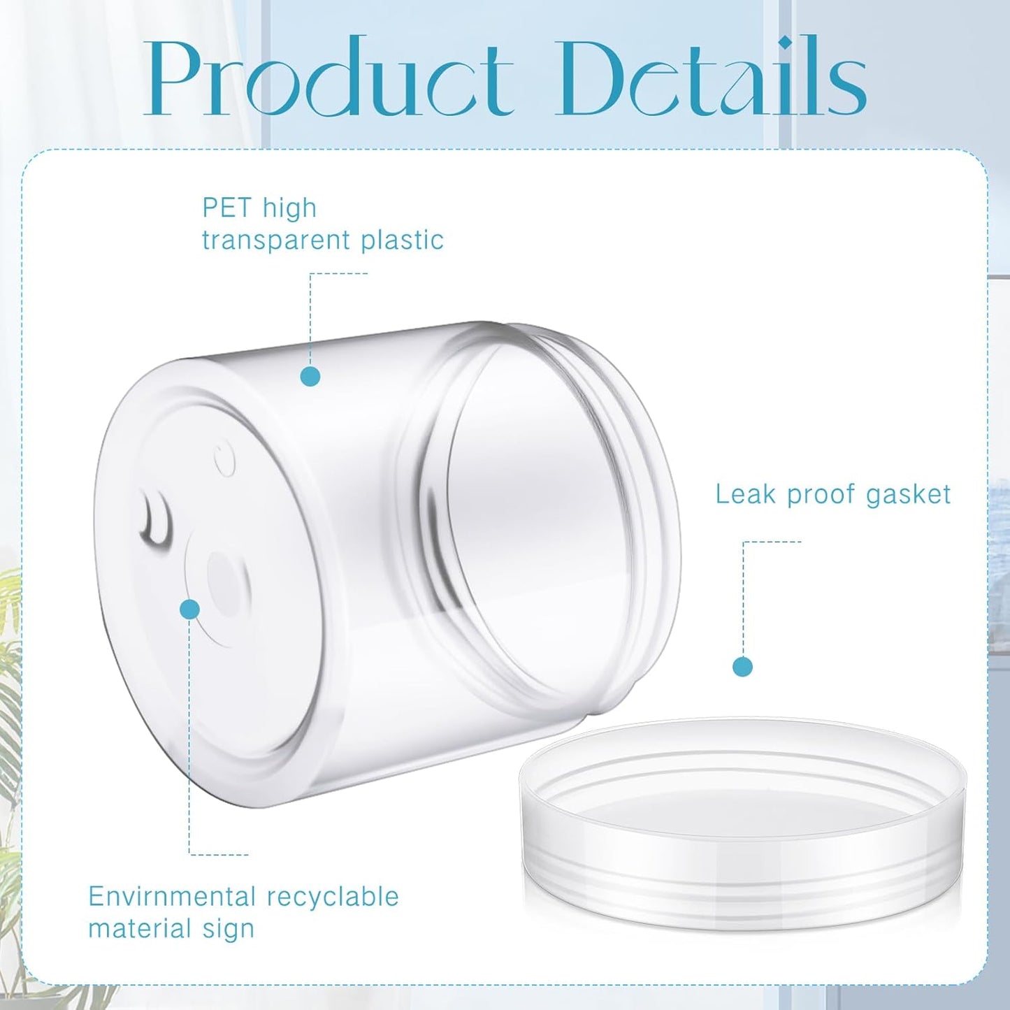 SATINIOR 100 Pcs Plastic Jars with Lids Small Containers Lids Wide Mouth Small Plastic Containers for Lotion Cream Rhinestones Body Butters Travel Storage(6 oz, Clear)-Velvo Beauty