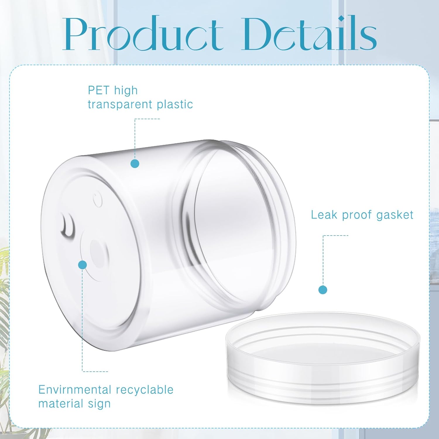 SATINIOR 100 Pcs Plastic Jars with Lids Small Containers Lids Wide Mouth Small Plastic Containers for Lotion Cream Rhinestones Body Butters Travel Storage(6 oz, Clear)-Velvo Beauty