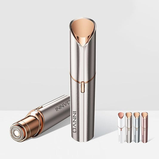 Facial Hair Remover for Women Ladies Upper Lip Hair Removal Electric Face Shaver with Rechargeable Battery Brush(Champagne Gold)-Velvo Beauty