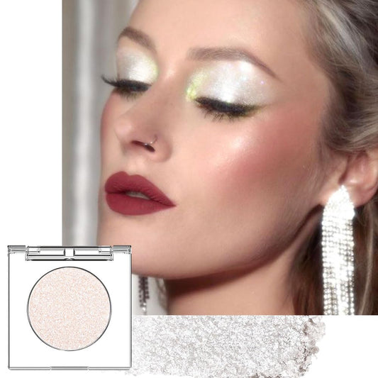 Beige White Monochrome Shimmer Eyeshadow Palette Makeup,Long Lasting Naturing-Looking Lightweight Glitter Single Eyeshadow,Neutral Powde Eye Shadow for Older Women-Velvo Beauty