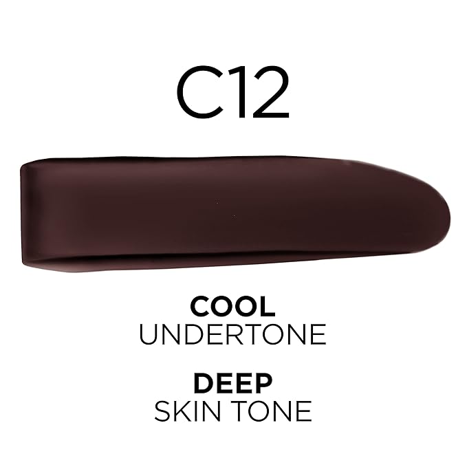 L'Oreal Paris True Match Super-Blendable Foundation, Medium Coverage Liquid Foundation Makeup, C12, Deep, 1 Fl Oz-Velvo Beauty