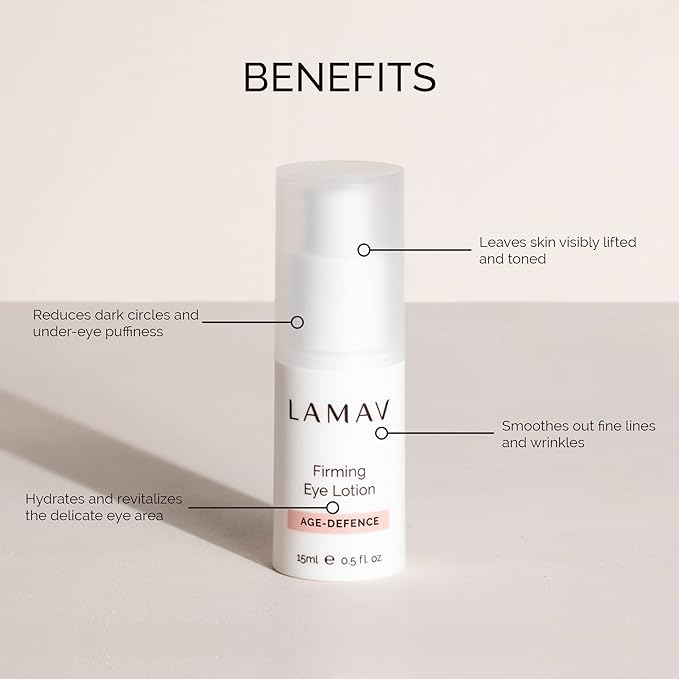 LAMAV Firming Eye Lotion - 7 Potent Actives, Anti-wrinkle Properties, Increases Skin Firmness, Anti-Aging Eye Cream, Cruelty-Free, Reduces Dark Circles-Velvo Beauty