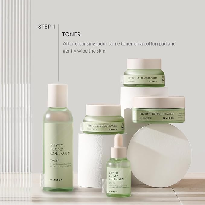 MIZON Phyto Plump Collagen TONER, Plant Collagen with Adenosine, Vegan Formula, Hydrating, Anti-Wrinkle Care (150 ml/5.07 fl oz)-Velvo Beauty