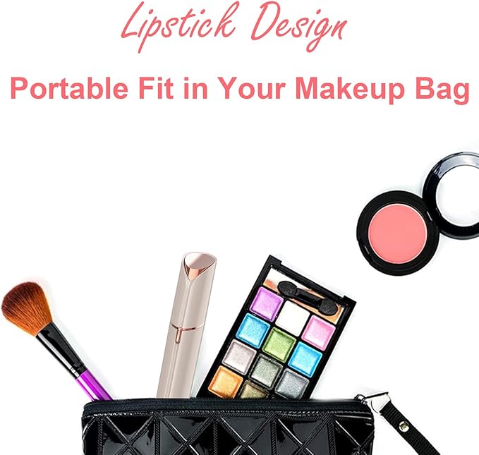 Facial Hair Removal for Women, Mini Hair Remover, Electric Razor Shaver Portable Bikini Epilator for Lips, Chin, Armpit, Peach Fuzz, Fingers, Neck, Cheek and USB Rechargeable (Gold)-Velvo Beauty