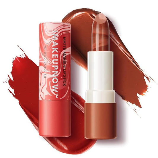 2PCS Marbled Matte Lip Stick Makeup - Velvety Finish | Naked-lip Feel, Full Coverage, D002+D004-Velvo Beauty