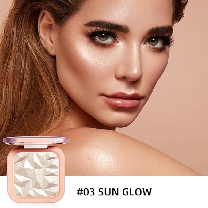 ELLESY Highlighter Makeup Palette Face Highlighter Palette Glitter Illuminator Highlighter Palette Shimmer Highlighter Powder Kit Highlight Makeup Palette -SUN GLOW-Velvo Beauty