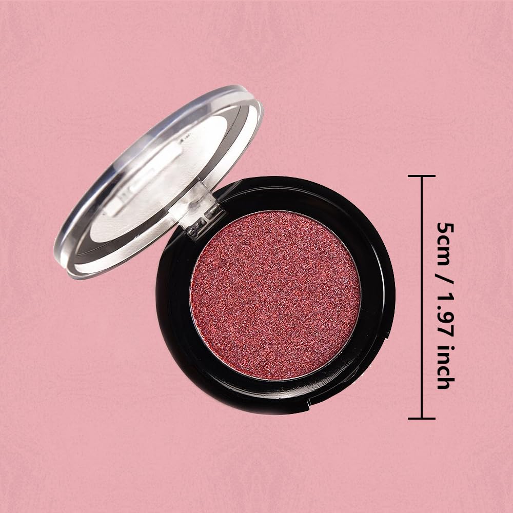 Monochrome Powder Eyeshadow Palette Makeup,Wine Red Natural Neutral Single Shimmer Eye Shadow for Older Women,Buildable Sparkly Eye Finish,Long Lasting Naturing-Looking-Velvo Beauty