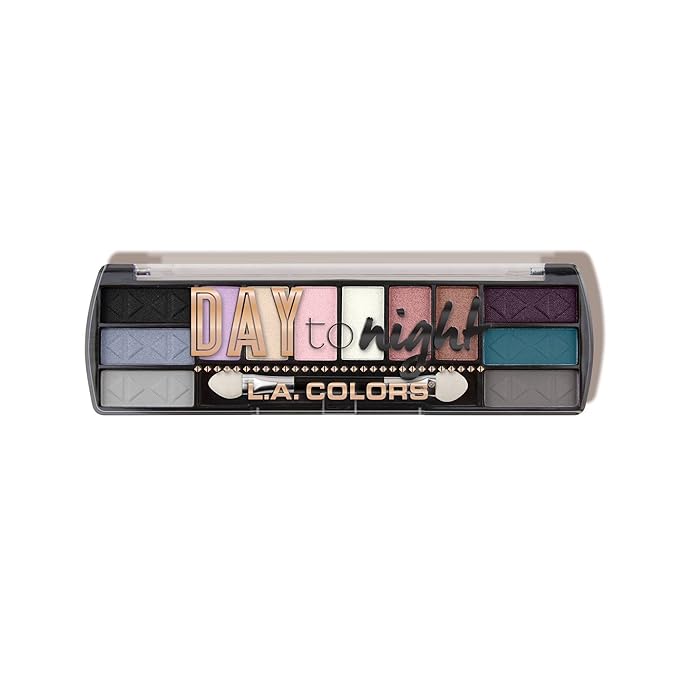 L.A. COLORS Day to Night 12 Color Eyeshadow, Morning Tide CES428-Velvo Beauty