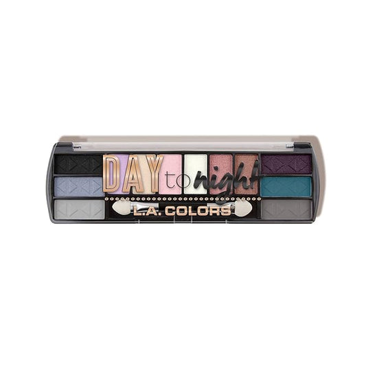 L.A. COLORS Day to Night 12 Color Eyeshadow, Morning Tide CES428-Velvo Beauty