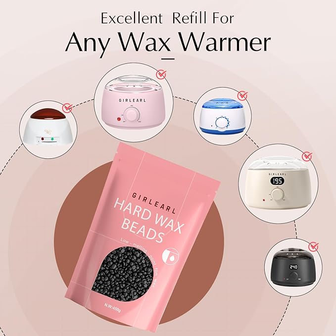 Hard Wax Beads, 1lb Wax Beans for Hair Removal, Hard Wax for Sensitive Skin at Home, Wax Refill Perfect for Legs, Facial, Brazilian Bikini, Eyebrow and Full Body for Women and Men (Black)-Velvo Beauty