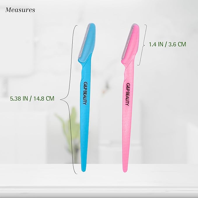G&P BEAUTY Precision Face & Eyebrow Dermaplaning Kit - 3 Exfoliating Razors with Precision Covers for Women, ideal Gift.-Velvo Beauty